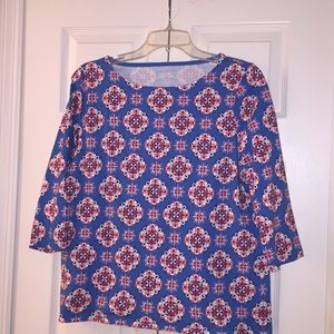 Cotton 3/4 length sleeve t-shirt multi-colored